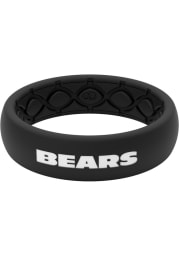 Chicago Bears Thin Black Silicone Womens Ring