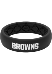 Cleveland Browns Thin Black Silicone Womens Ring