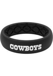 Dallas Cowboys Thin Black Silicone Womens Ring