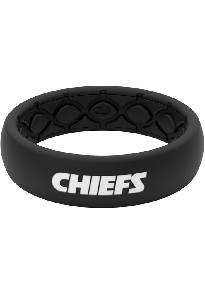 Kansas City Chiefs Thin Black Silicone Ring