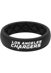 Los Angeles Chargers Thin Black Silicone Womens Ring