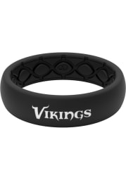 Minnesota Vikings Thin Black Silicone Womens Ring