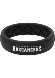 Tampa Bay Buccaneers Thin Black Silicone Womens Ring