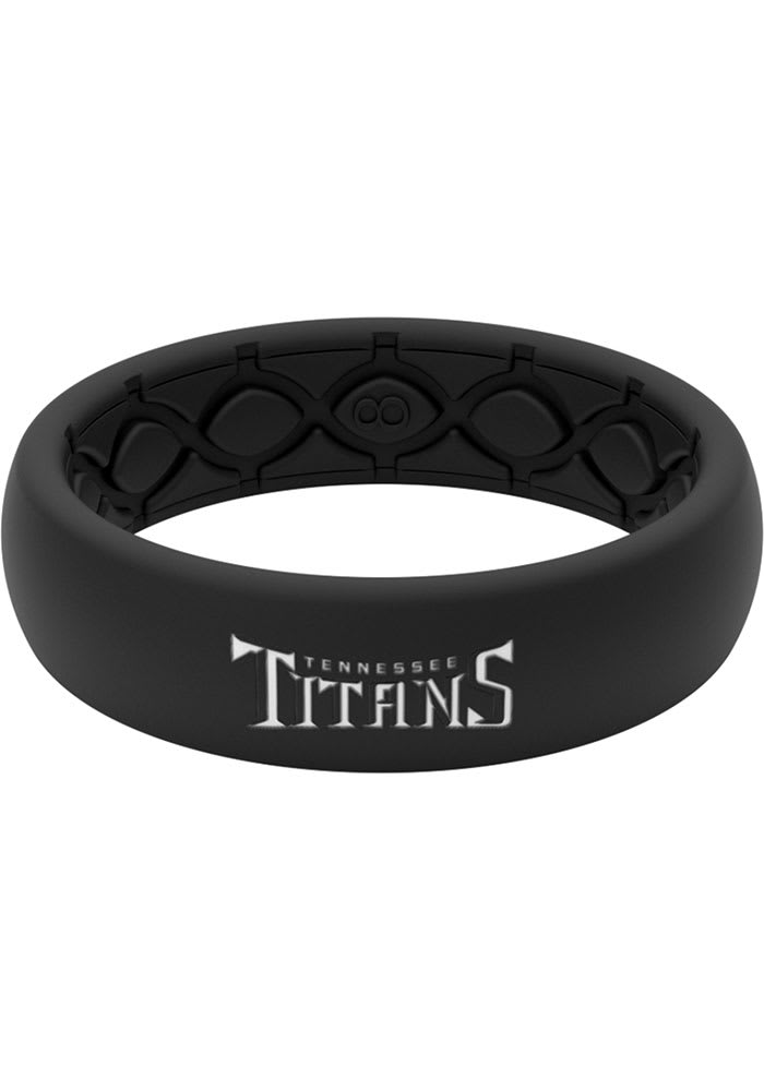 Tennessee Titans Thin Black Silicone Womens Ring