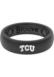 TCU Horned Frogs Thin White Logo Silicone Womens Ring