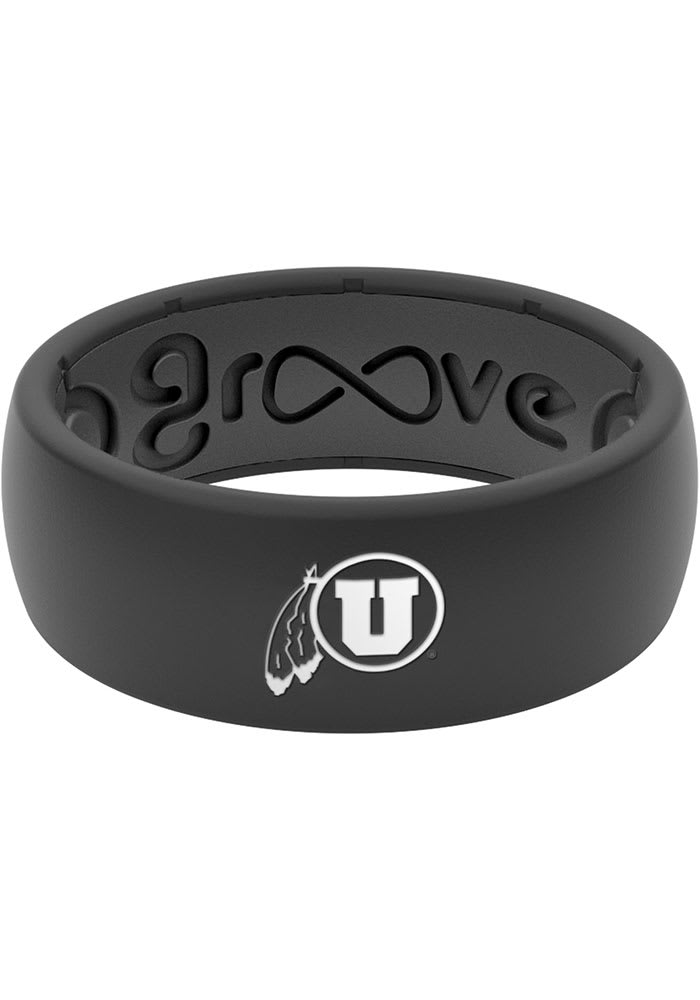 Groove Life Utah Utes White Logo Silicone Mens Ring