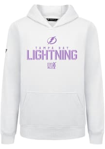 Levelwear Tampa Bay Lightning Youth White Podium Jr Carve Long Sleeve Hoodie