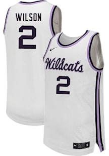 Mens K-State Wildcats White Nike NIL Name And Number Basketball Jersey
