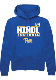 Josh Nindl Rally Mens Blue Pitt Panthers NIL Stacked Box Player Hood