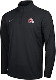 Nike Iowa State Cyclones Mens Black Helmet Script Long Sleeve Qtr Zip Pullover