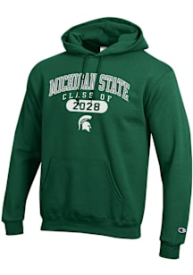 Champion Michigan State Spartans Mens Green Class of 2028 Powerblend Long Sleeve Hoodie