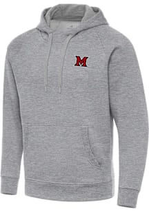 Antigua Miami RedHawks Mens Grey Victory Long Sleeve Hoodie
