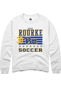 Sophie Rourke Rally Mens White Pitt Panthers NIL Striped Player Crew