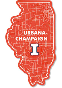 Orange Illinois Fighting Illini 3.5&quot; Watershed State Rugged Stickers
