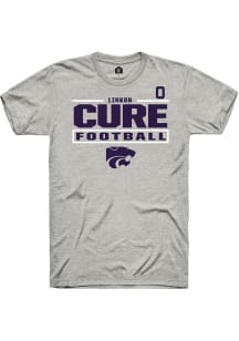 Linkon Cure Rally Mens Ash K-State Wildcats NIL Stacked Box Player T Shirt