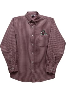 Vive La Fete New Mexico State Aggies Toddler Crimson Gingham Long Sleeve Polo