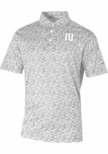 Mens Indiana Hoosiers Grey Columbia Heat Seal Westside Country Short Sleeve Polo Shirt