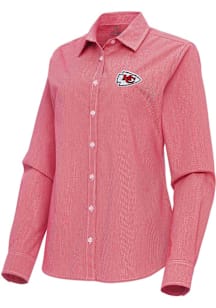 Antigua Kansas City Chiefs Womens Porter Long Sleeve Red Dress Shirt