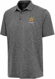 Antigua Army Mens Black Par 3 Short Sleeve Polo