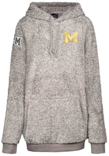 Jill Martin Michigan Wolverines Womens Grey Sherpa Hooded Sweatshirt