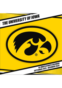 Black Iowa Hawkeyes 2025 12x12 Calendar
