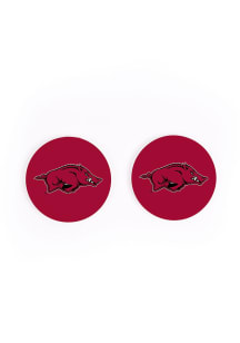 Arkansas Razorbacks 2 Pack Color Logo Car Coaster - Red
