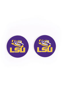 LSU Tigers 2 Pack Color Logo Car Coaster - Purple