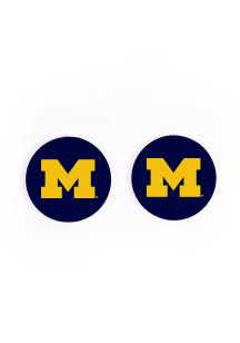 Michigan Wolverines 2 Pack Color Logo Car Coaster - Blue