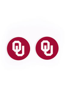 Oklahoma Sooners 2 Pack Color Logo Car Coaster - Red