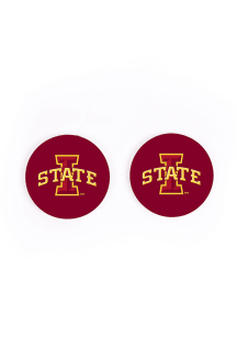 Iowa State Cyclones 2 Pack Color Logo Car Coaster - Red