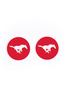 SMU Mustangs 2 Pack Color Logo Car Coaster - Red