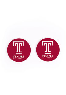 Temple Owls 2 Pack Color Logo Car Coaster - Red