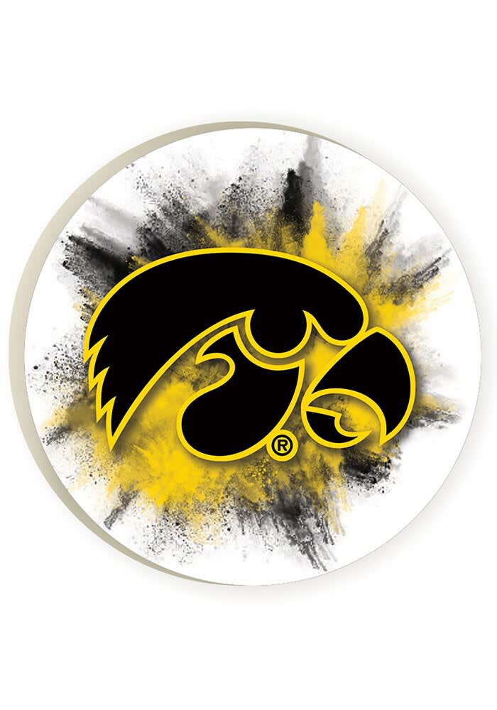 Iowa Hawkeyes 2 Pack Color Logo Car Coaster YELLOW
