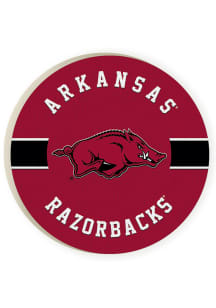 Arkansas Razorbacks 2 Pack Color Logo Car Coaster - Red