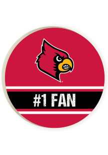 Louisville Cardinals 2 Pack Color Logo Car Coaster - Red