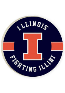 Illinois Fighting Illini Stripe Car Coaster - Orange