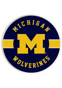 Michigan Wolverines Stripe Car Coaster - Navy Blue