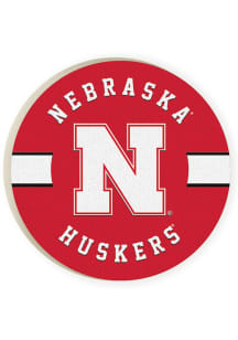 Red Nebraska Cornhuskers Stripe Car Coaster