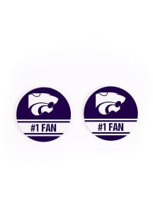 K-State Wildcats Number One Fan Car Coaster - Purple
