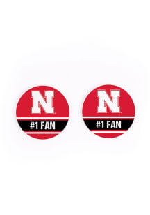 Red Nebraska Cornhuskers Number One Fan Car Coaster