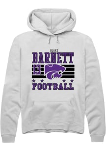 Blake Barnett Rally Mens White K-State Wildcats NIL Striped Player Hood