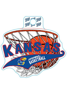 Kansas Jayhawks Centrist Basketball Stickers - Red