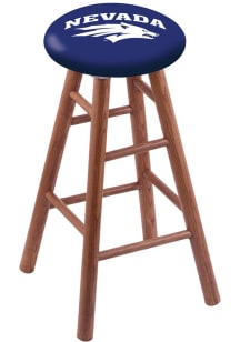 Nevada Wolf Pack Round Cushion Oak Pub Stool - Brown