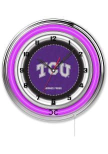 TCU Horned Frogs 19in Neon Wall Clock