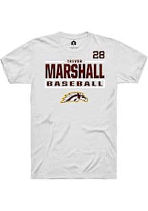 Trevor Marshall Western Michigan Broncos White NIL Stacked Box Short Sleeve Player T Shirt