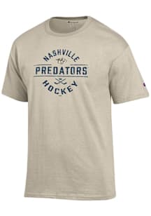 Champion Nashville Predators Oatmeal Round Font Graphic Jersey Short Sleeve T Shirt