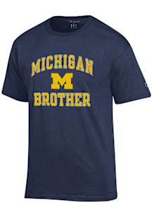 Champion Michigan Wolverines Navy Blue Number One Brother Short Sleeve T Shirt