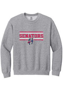 Summit Sportswear Harrisburg Senators Mens Grey Double Bars LS Long Sleeve Crew Sweatshirt