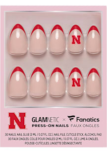 Red Nebraska Cornhuskers Glamnetic Press On Nails Cosmetics