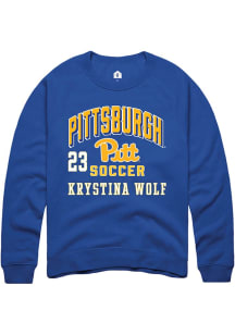 Krystina Wolf Rally Mens Blue Pitt Panthers NIL Arch Logo Player Crew